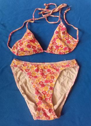 Купальник бикини, лиф шторки. хлопок94%, эластан6%. next. eur.36,андр.8, us.4.