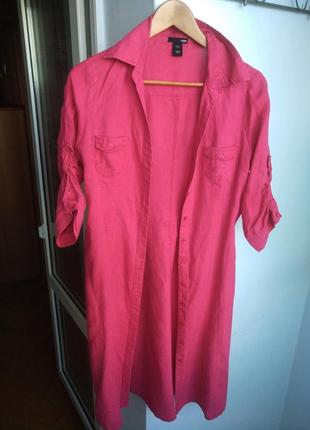 Стильное шикарное платье кардиган натуральный лен xs - m