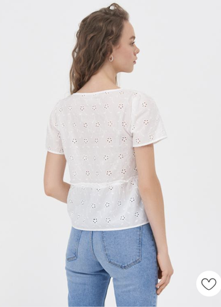 Блуза рубашка с ажурной вышивкой2 фото