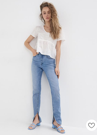 Блуза рубашка с ажурной вышивкой