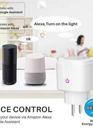 Elivco умная розетка с таймером, 16а, wi-fi alexa google home tuya app5 фото