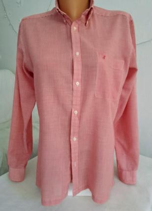 Рубашка в мелкую клетку бело-красного цвета