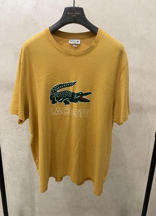 Футболка lacoste жовта велика з логотипом
