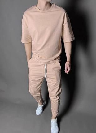 Чорний та беж, класний чоловічий спортивний костюм 🔥 s,m,l,xl,xxl,xxxl