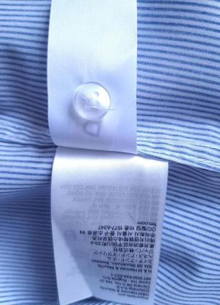 Тенниска в бело-голубую полоску h&m slim fit xl l хлопок9 фото