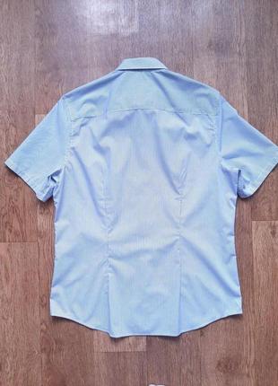 Тенниска в бело-голубую полоску h&m slim fit xl l хлопок5 фото