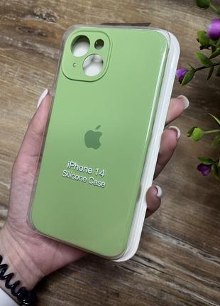 Чохол на iphone 14 квадратні борти на айфон silicone case full camera на apple1 фото