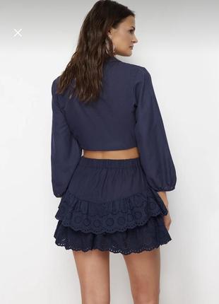 Юбка мини синяя6 фото