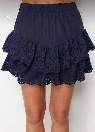 Юбка мини синяя5 фото