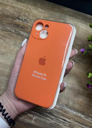Чохол на iphone 14 квадратні борти на айфон silicone case full camera на apple1 фото