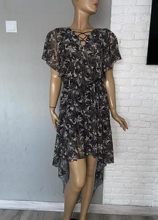 Асимметричное платье шифоновое платье с шлейфом guess, xs
