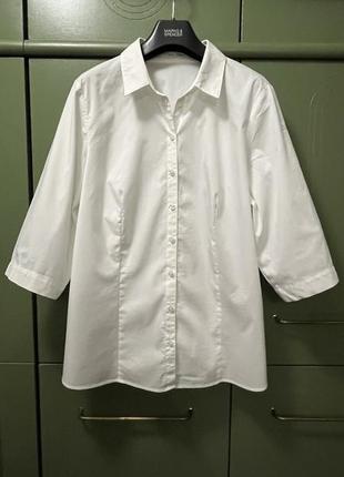 Біла літня сорочка, 3/4 рукав, преміум бренд