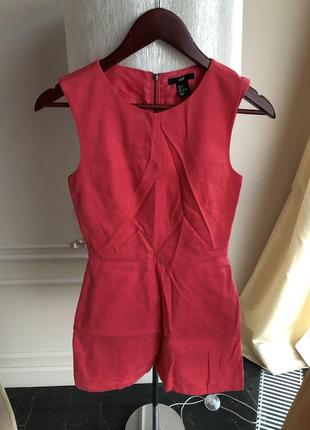 Платье короткое без рукавов ярко розовое h&m 36 s