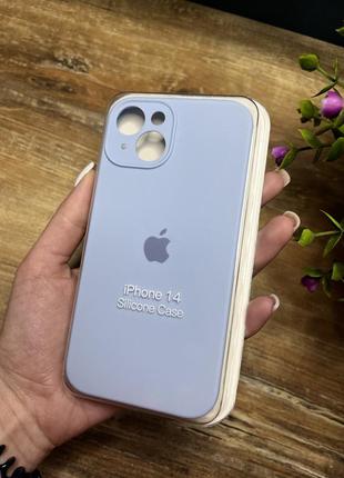 Чохол на iphone 14 квадратні борти на айфон silicone case full camera на apple1 фото