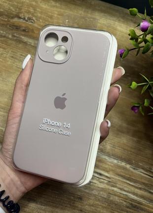 Чохол на iphone 14 квадратні борти на айфон silicone case full camera на apple1 фото