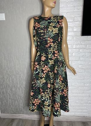 Платье из плотного трикотажа платья миди в тропический принт marks & spencer, xxl