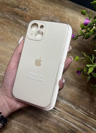 Чохол на iphone 14 квадратні борти на айфон silicone case full camera на apple1 фото