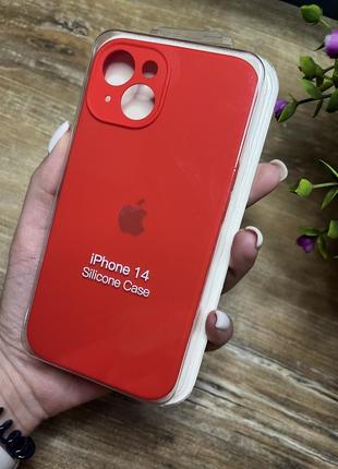 Чохол на iphone 14 квадратні борти на айфон silicone case full camera на apple1 фото