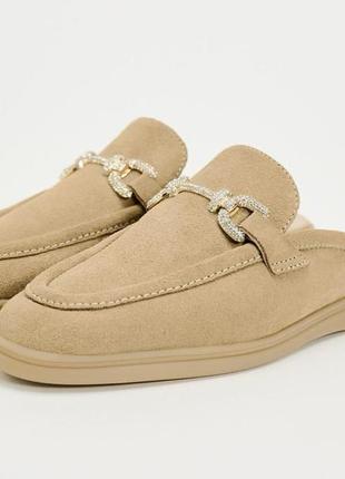 Лоферы zara из натуральной замши