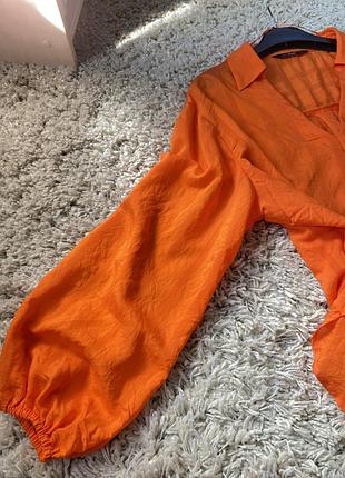 Шикарная стильная ярко оранжевая блуза оверсайз,f&amp;f,p.16-18