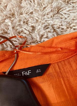 Шикарная стильная ярко оранжевая блуза оверсайз,f&amp;f,p.16-18