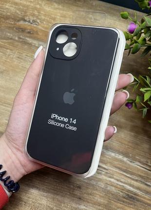 Чохол на iphone 14 макс квадратні борти на айфон silicone case full camera на apple