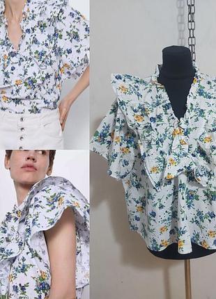 Блуза с воланами zara