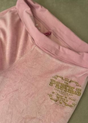 Штани велюр бархат прямі палацо pink victoria secret м розмір1 фото
