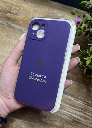 Чохол на iphone 14 квадратні борти на айфон silicone case full camera на apple1 фото