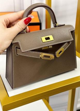 Премиальная кожаная сумка в стиле hermes kelly