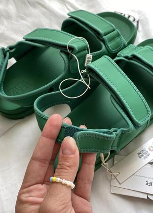 Зеленые сандалии босоножки zara6 фото