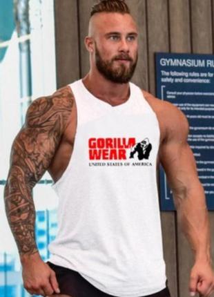 Майка мужская для тренировок "gorilla wear" белая