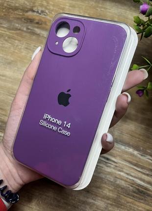 Чохол на iphone 14 квадратні борти на айфон silicone case full camera на apple1 фото