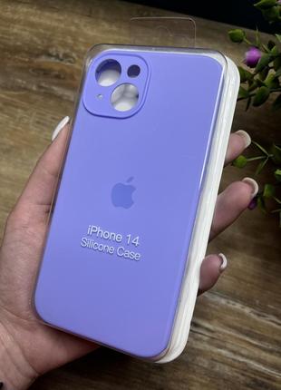 Чохол на iphone 14 квадратні борти на айфон silicone case full camera на apple1 фото