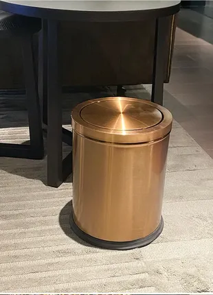 (245) мусорное ведро из нержавеющей стали металлическое золото элегантный мусорный бак
