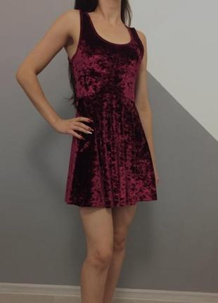 Качественное велюровое платье "topshop" xs/s 42-44