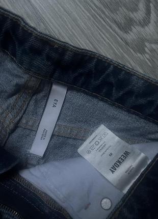Короткие джинсовые хлопковые шорты weekday eya denim short