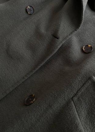 Пальто хакі zara довге тепле осіннє жіноче з кишенями оверсайз3 фото