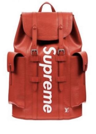 Louis vuitton x supreme christopher backpack red1 фото