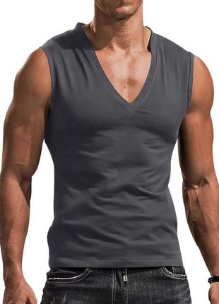 Майка чоловіча безрукавка молодіжна спортивна чорна