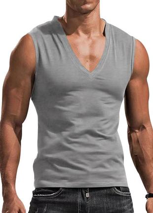 Майка чоловіча безрукавка молодіжна спортивна чорна