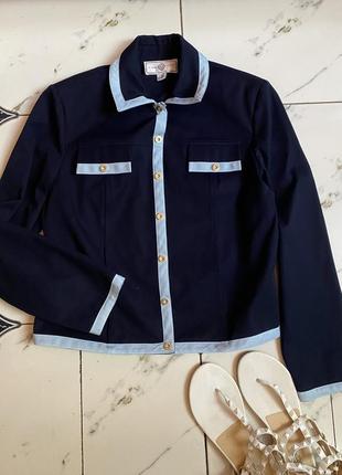 Синий пиджак жакет блейзер на кнопках st.john collection by marie gray4 фото