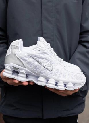 Мужские кроссовки nike shox tl white2 фото