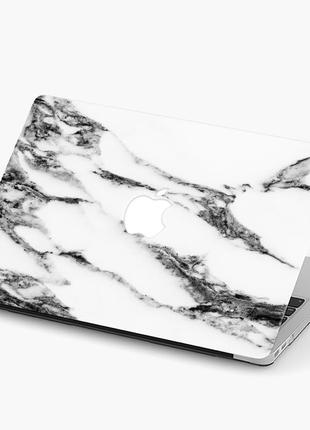 Чохол пластиковий для apple macbook pro 14.2 a2442 чорно-білий мрамор (black and white marble) макбук про case hard cover