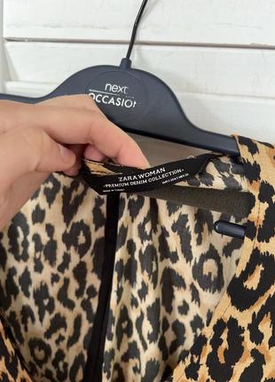 Леопардова сукня міді плаття з віскози пишна сукня zara платье свободного кроя...