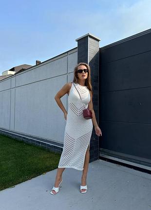 Дуже гарна літня сукня з розрізом, натуральна тканина