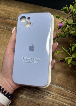 Чохол на iphone 14 плюс plus квадратні борти на айфон silicone case full camera на apple1 фото