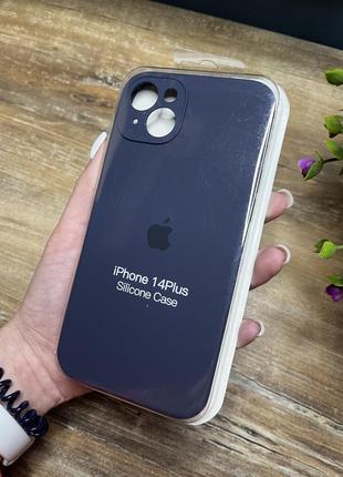 Чохол на iphone 14 плюс plus квадратні борти на айфон silicone case full camera на apple1 фото