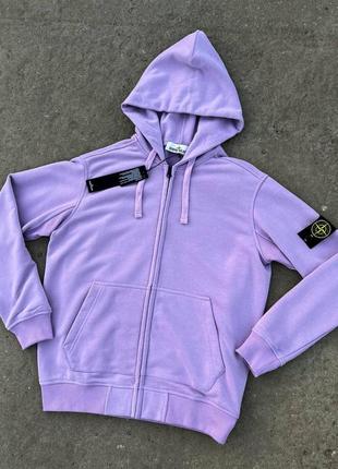 Снова в наличии зип худи stone island zip hoodie голубого, кремового, лилового цветов3 фото