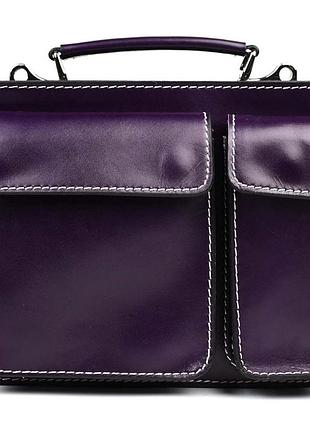 Жіночий шкіряний портфель firenze fr7007p зливовий